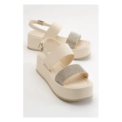 LuviShoes Pantos Ecru Beige Women's Sandals