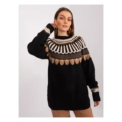 Classic black sweater with stand-up collar from RUE PARIS