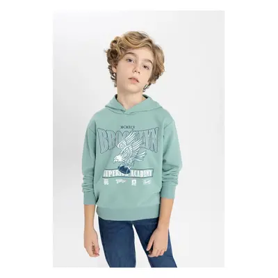 DEFACTO Boy&#39;s Printed Hooded Sweatshirt