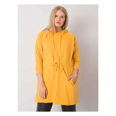 Yellow long sweatshirt plus size