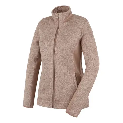 Women's fleece sweater with zipper HUSKY Alan beige