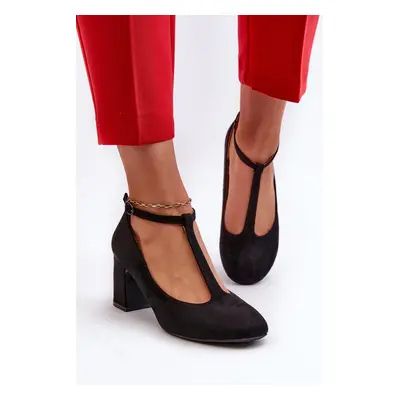 Black Raniyah Eco Suede Heeled Pumps