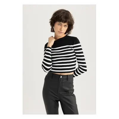 DEFACTO Slim Fit Striped Crew Neck Sweater