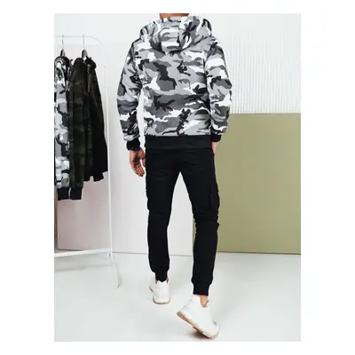 Men's camouflage sweatshirt with zipper, white, Dstreet