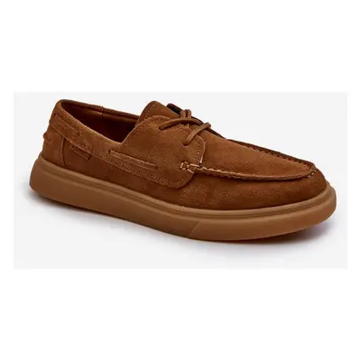 Suede men's loafers Brogues Big Star Camel