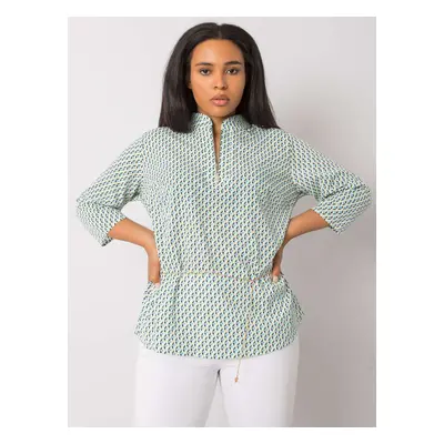 White and green blouse plus size with Benecia patterns