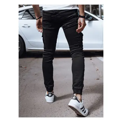 Men's Black Denim Cargo Pants Dstreet