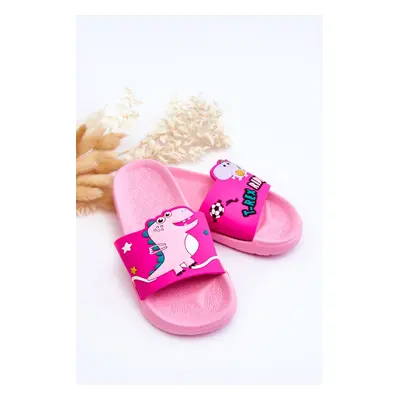 Children's dinosaur T-Rex Slides Pink Bernis