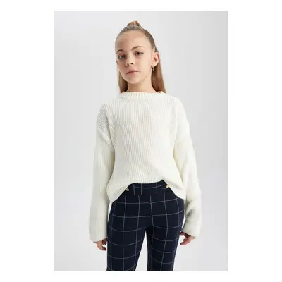 DEFACTO Girls Crew Neck Basic Sweater