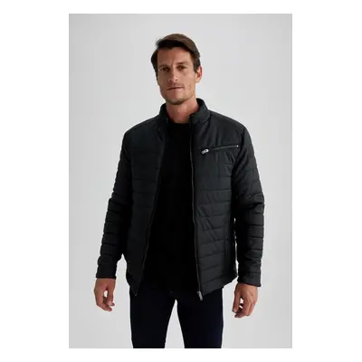 DEFACTO Slim Fit Stand Collar Jacket Faux Leather Coat