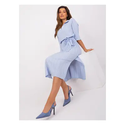 Light blue viscose casual dress