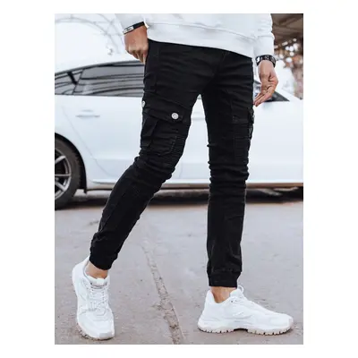 Men's Black Denim Cargo Pants Dstreet