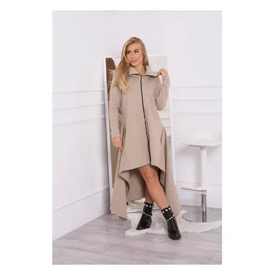 Insulated dress with long sides light beige