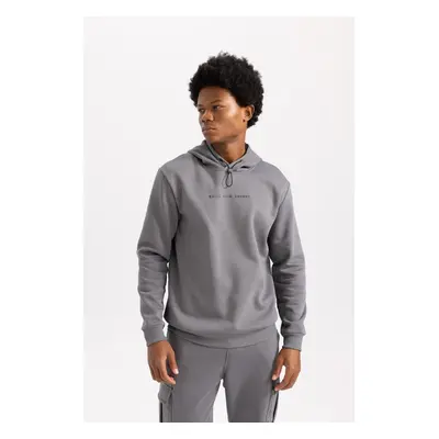 DEFACTO Fit Standard Fit Hooded Printed Sweatshirt