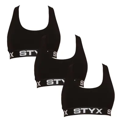 3PACK women's bra Styx sport black