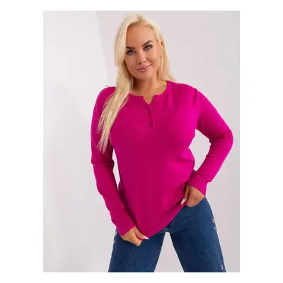 Fuchsia women's sweater larger size with cuffs