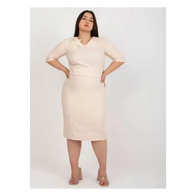 Light peach pencil skirt plus sizes