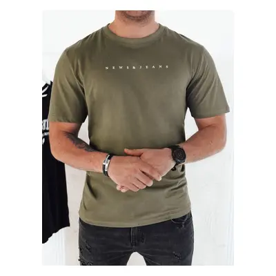 Men's T-shirt with print, green Dstreet