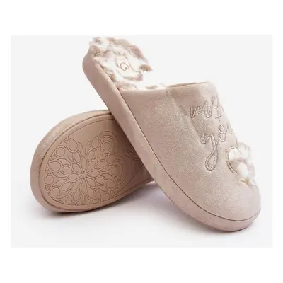 Beige women's shiny slippers Geraja