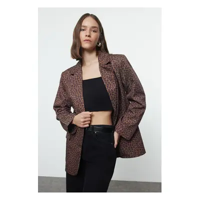 Trendyol Multicolored Leopard Print Woven Blazer Jacket