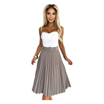 Pleated midi skirt with Numoco belt