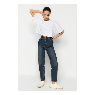 Trendyol Blue High Waist Slim Mom Jeans