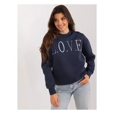 Sweatshirt in navy blue with colorful lettering