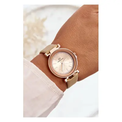 Classic Women's Leather Watch Giorgio & Dario Beige