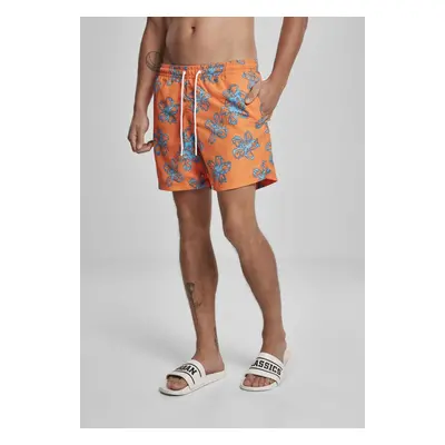 Men's swimsuit with a floral pattern orange