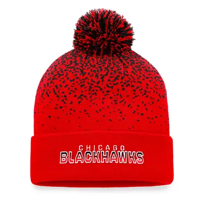 Fanatics Iconic Gradiant Beanie Cuff with Pom Chicago Blackhawks Winter Hat