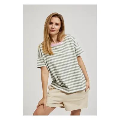 Women's striped T-shirt MOODO - olive