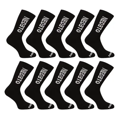 10PACK Socks Nedeto High Black