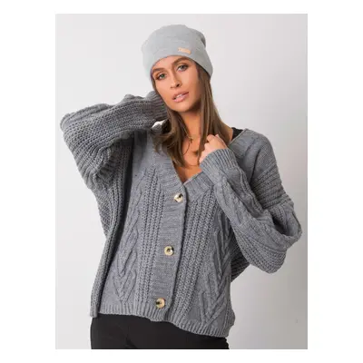 RUE PARIS Grey plain beanie