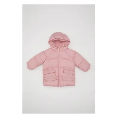 DEFACTO Baby Girl Water Repellent Double-Sided Hooded Coat