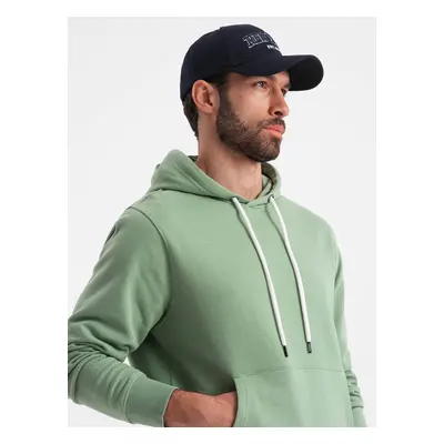 Ombre Men's kangaroo sweatshirt with hood - green