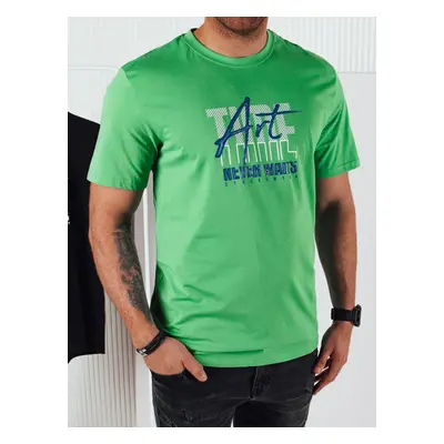 Men's T-shirt with print, green Dstreet