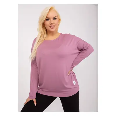 Powder pink plus size long sleeve blouse by Paloma