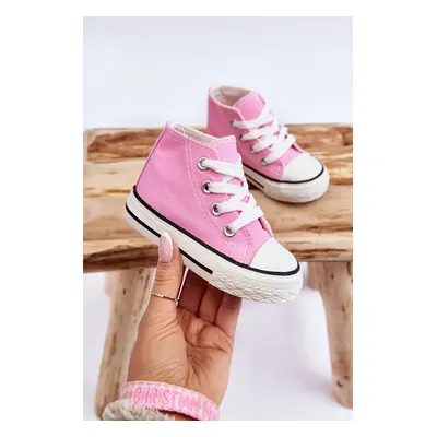 Children's high sneakers pink Filemon