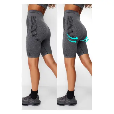 Trendyol Anthracite Melange Seamless/Seamless Sports Shorts/Short Leggings