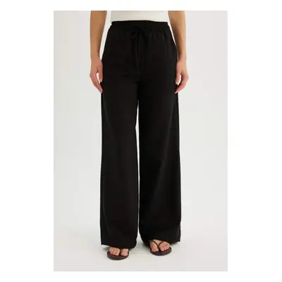 Y6981AZ/BK81 Defacto Women's Canvas Pants BLACK