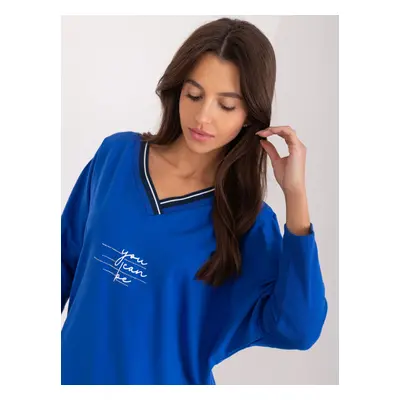 Cobalt Blue Oversize Cotton Blouse