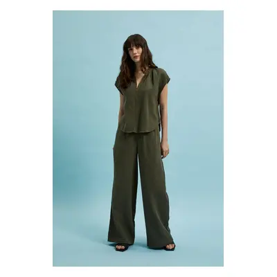 Women's summer trousers MOODO - khaki