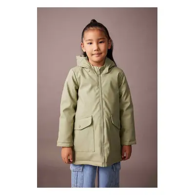 DEFACTO Girls Waterproof Hooded Raincoat