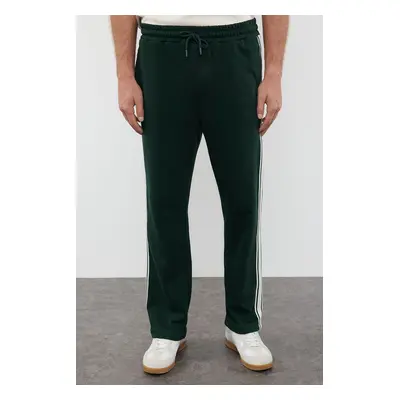 Trendyol Emerald Green Straight Cut Stripe Detailed Sweatpants