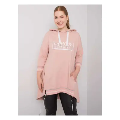 Dust pink women's sweatshirt larger size with pocket