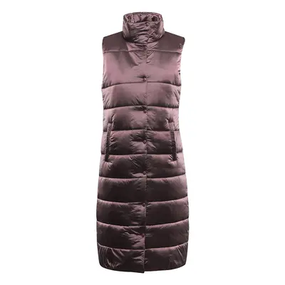 Long women's quilted vest with membrane ALPINE PRO UREFA pink cosmos