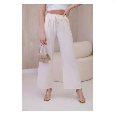 Viscose wide trousers in light beige color