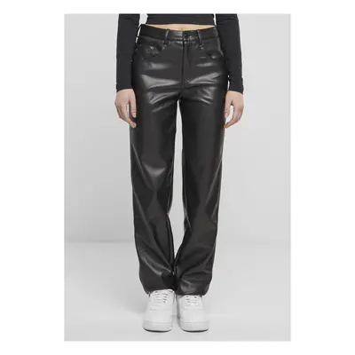 Women's faux leather pants black