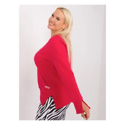 Red Plus Size Cotton Sweatshirt