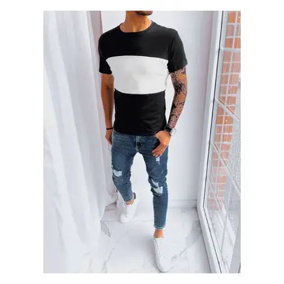 Black Solid Color Men's Dstreet T-Shirt